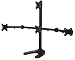 EZM Articulating Pyramid 1 Over 3 Quad Monitor Mount Stand Free Standing with Grommet Mount Option up to 24" (002-0034)