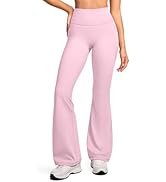 INGIA Womens High Waist No Front Seam Scrunch Flare Leggings 