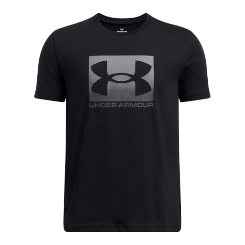 Under Armour Niño Boxed Sports Update Short Sleeve, Camiseta de Manga Corta para Entrenamiento y Ropa Informal, Camiseta Deportiva, Suave y transpirableBlack / / Pitch Gray,YLG