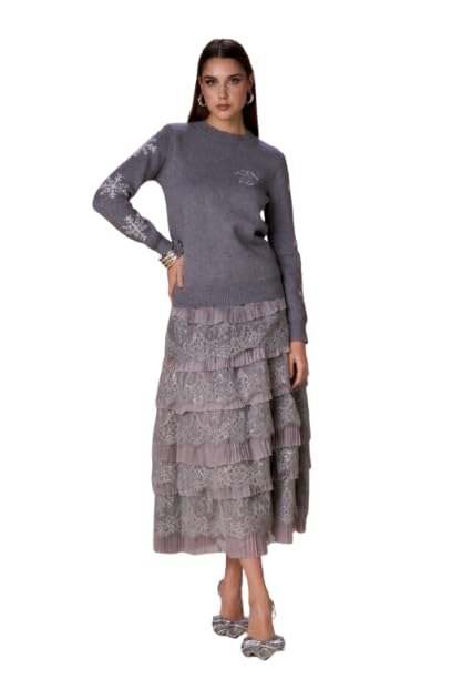 NOSECRETS Jersey Snowsecret copos mangas 253NS277-grafito_leche, gris, M