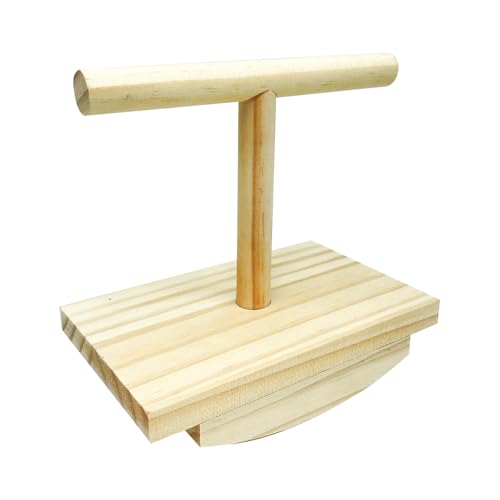 Parrot Perch - Soporte de madera para jugar con pájaros, juguete interactivo de entrenamiento para mascotas, monitor de escritorio al aire libre, actividad de observación de aves