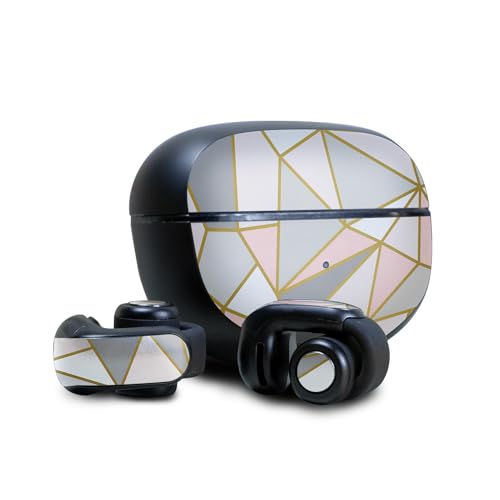Image of Skin Compatible with Bose Ultra Open Earbuds - Rose Gold Polygon - Premium 3M Vinyl Protective Wrap Decal Cover - Easy to Apply | Crafted in The USA by MightySkins