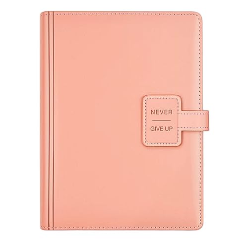 Carnet A5 rechargeable en cuir PU rose avec 160 pages de papier 100g
