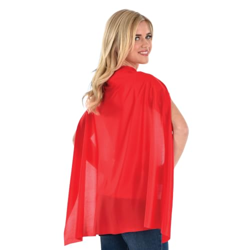 Red Cape Costumes for Kids and Adults - One Size Fits Most (1 Count) - Great For Party Dress-Up - Superhero & Halloween Capes