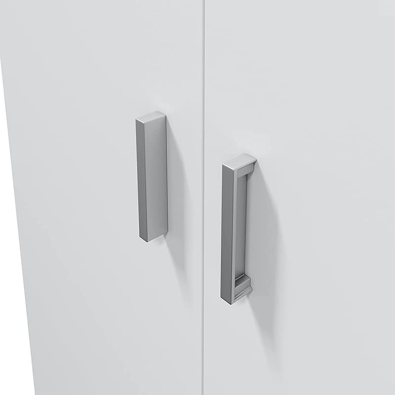 Mondo Viro - Armario de madera blanco para guardar objetos y armario con compartimento para escobas (portaescope 2 puertas) 73 x 37 x 180 cm