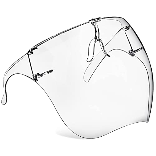 Image of Face Shield with Glasses, Face Mask Shield Anti-Fog Clear Ultra Clear Reusable Protective Plastic Face Shield Mask Droplet Splash Guard for Women Men Kids