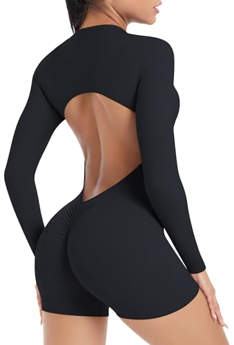 Mono deportivo bodycon FEOYA corto y ajustado con almohadillas removibles para entrenamiento
