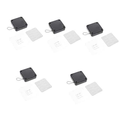 Tehaux 5Pcs Pull Cord Door Closer Magnetic Screen Automatic Door Closer For Home Black Door Hinges Auto Door Closer Self Closing Door Sliding Screen Door Closer Punch Free Door Closer Abs #TOP11