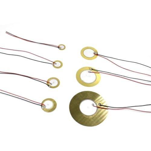 WUZDPRCJ 10pcs 12/15/18/20/27/35MM/50MM Buzze Piezoelectric Piezo Ceramic Copper Sheet Sounder Sensor Trigger Drum Disc with Copper Wire(12MM)