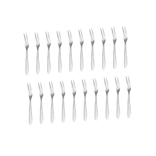 Unomor 20Pcs Mini Stainless Steel Fruit Forks Compact Cocktail Forks for Cake Dessert Appetizers and Salad Kitchen Gadget for Home Restaurant and Bar Use
