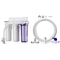 iSpring US31 Classic 3-Stage Under Sink Water Filtration System & ICEK Ultra Safe Fridge Water Line Connection and Ice Maker Installation Kit for Reverse Osmosis RO Systems & Water Filters, 1/4"
