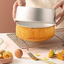 Amazon Bakeware Removable Bottom Round Cake Pan/Mould/tin for Oven/Cooker - 6 Inches for 500 Grams of Cake 3