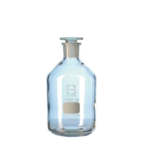 DURAN 21 164 24 Standflasche, Enghals mit Normschliff, 14/15 NS Hals, 100ml Inhalt, 10 Stück