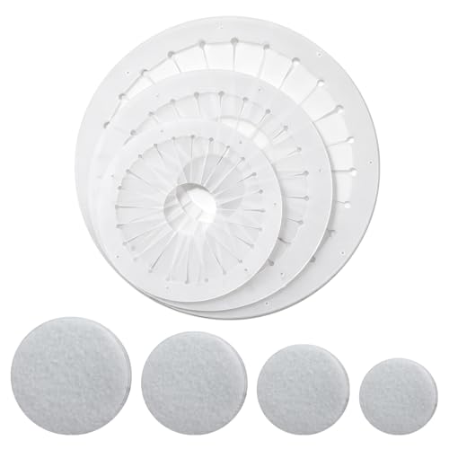 3 Pcs Rosette Maker Badge Button Maker Ornament Rosette Ribbon Flower Making Tool Ribbon Rosette Brooch DIY for Crafts Handmade with 20 Pcs Non Woven Fabric