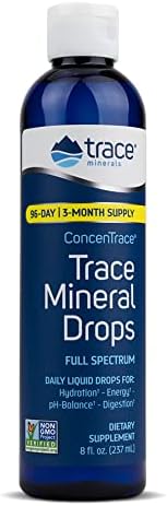Trace Minerals ConcenTrace Drops | 72+ Minerals, Ionic Liquid Magnesium, Chloride, Potassium | Low Sodium | Energy, Electrolytes, Hydration | 96 Day Supply, 8 fl oz (Pack of 1)