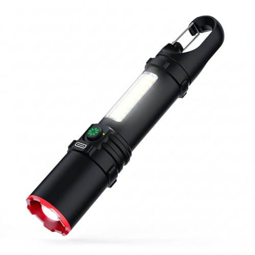 懐中電灯 強力小型 LEDライト 高輝度XPE COB光源 180度広角 ポータブル作業灯 Type-C充電 (長バッテリー版)の商品画像（Amazon）