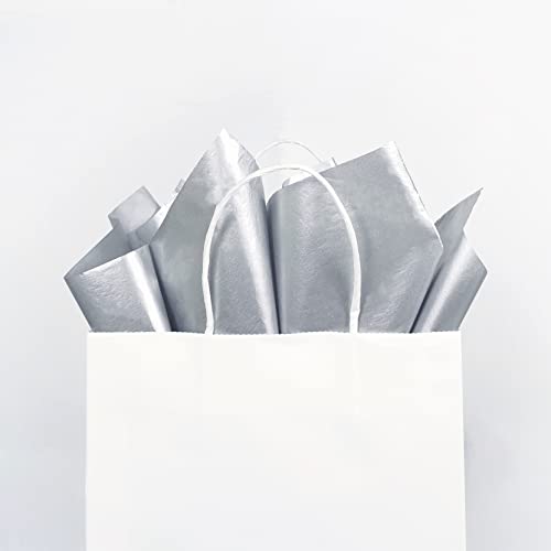 100 Sheets 20"X14" Silver Gift Wrapping Tissue Paper Bulk Metallic Paper For Gift Bags,Mother's Day Weddings Birthday Showers Arts Craft Party Favor Decoration #TOP5