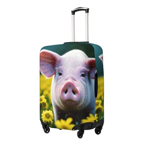 Rape Flower Pig Print Luggage Suitcase Cover Protector Luggage Washable Covers With Concealed Zipper2