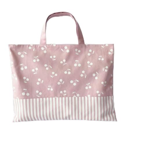 特価 レッスンバック チェリー柄 さくらんぼ柄 入園 入学 手提げ