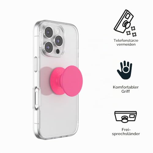 PopSockets Klebendes Handy-Grip, Halter, Handyständer, Hot Pink - Neon Pink – Ansicht 3