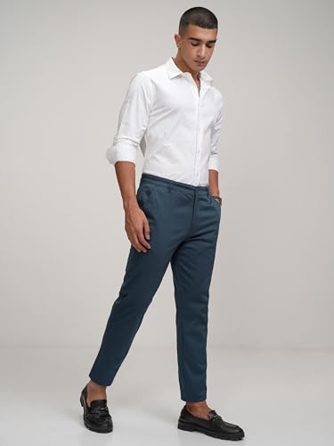 Image of Highlander Men's Slim Fit Formal Trousers | Ankle Length |Smart Trousers for Men | Chino Trousers for Men|Elegant Design | Comfortable Fabric for Daily Work & Formal Occasions