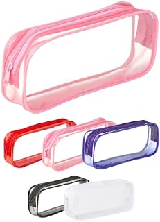 Soul Projekt Purple Clear Pencil Case, Make Up Travel Bag, Portable PVC Pouch Organizer for Students, Exam, Office, Art, School Supplies, Women, Girls, Boys, Stocking Filler, Cosmetic Toiletry Bag