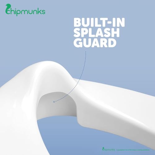 Image of Chipmunks Baby Portable Baby Potty Training Toilet Seat Cover with Non-Slip Base, Splash Guard, and Storage Hook-Ideal for 1-5 Year Child, Fits Round & Oval Western Toilets, Toddler Travel-Friendly