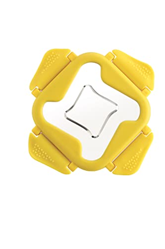 Image of STEELLOCK Smart Stainless Steel Tiffin Lunch Box for Kids and Adults | Airtight & Leakproof | Square Tiffin Box for School & Office with Steel Lid | Yellow 360 ml 2 pc