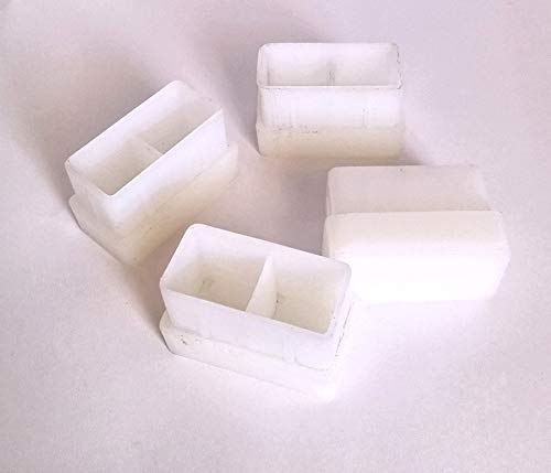 Chair Bush White Rectangle Shape (4 Pcs) ID - 22 &44 mm, OD -23 & 47mm(Inner)
