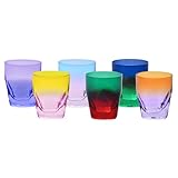 Krosno – Bicchieri da Whisky, Drink e Cocktail 260 ml – Set da 6 pezzi in 6 colori unici – Collezione Aurora – Cristallo Senza Piombo – Dipinti a Mano