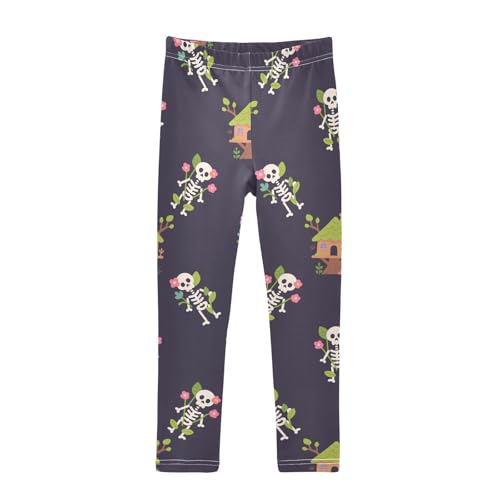 Girls' Leggings Cute Skull Flowers Floral Kids Yoga Tights Pants 1 Pack 2301699