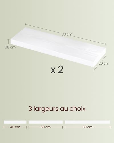 Tablettes flottantes blanches étagères murales gain de place pour organiser vos cadres
