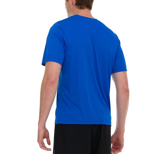 Reebok Men's Short Sleeve Rash Guard, UPF 50+Sun Protection Swim Shirt Blue - image 4