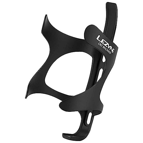 LEZYNE CNC Al Bicycle Bottle Cage Bracket, Easy Bottle Access, Aluminum, Lightweight, Water Bottle Cage (Matte Black)