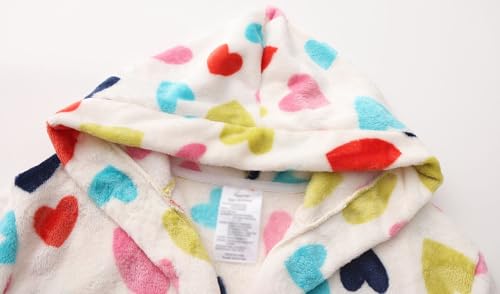 Image of Kids Hooded Bathrobe Girls Soft Plush Hooded Flannel Pajamas Sleepwear Boys Spa Robe