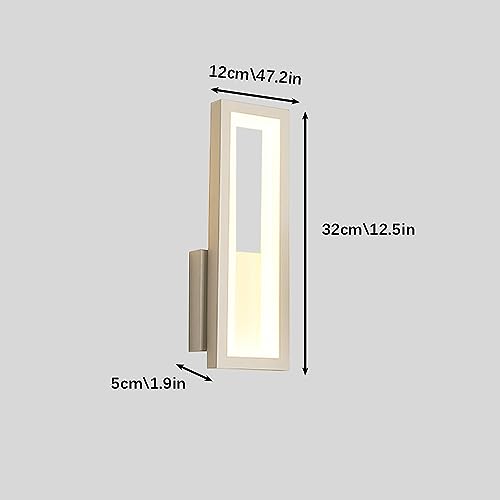 Luces de pared LED modernas de 16W y diseño rectangular blanco con aplique lineal metálico 5