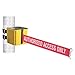 Belt Barrier, YLW, Rd/Wt Txt Belt, 4-1/2inW