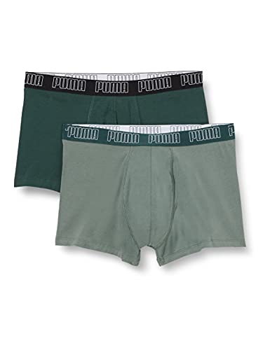 PUMA Men's Basic Trunks, Green Combo, M
