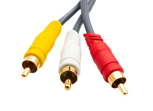 System-S RCA RCA Cable 3m Male to Male 3AV Component Angle Adapter Black - Image 3