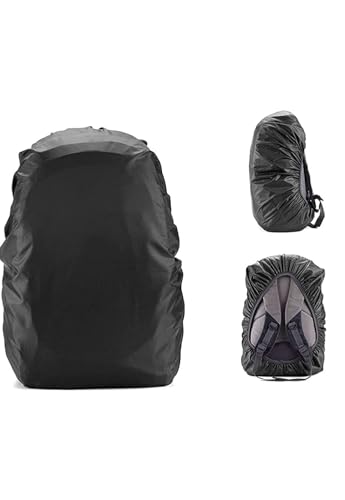 Image of Waterproof 55L to 75L Rain Cover for Rucksack Backpack Bag, Suitable Bags Cover for Hiking, Camping & Trakking XL Bag, Two Side Adjustable Buckle and Elastic Protect from Rain and dust, Black