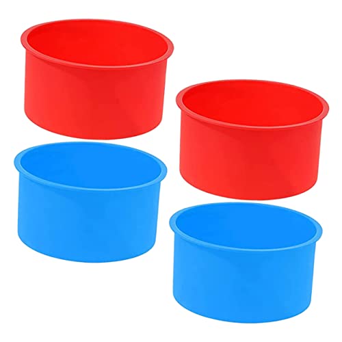SOLUSTRE 4Pcs Silicone Cake Non Stick Baking Tins for DIY Cakes Mousse and Muffins Easy Release and Heat for Home and Professional Baking