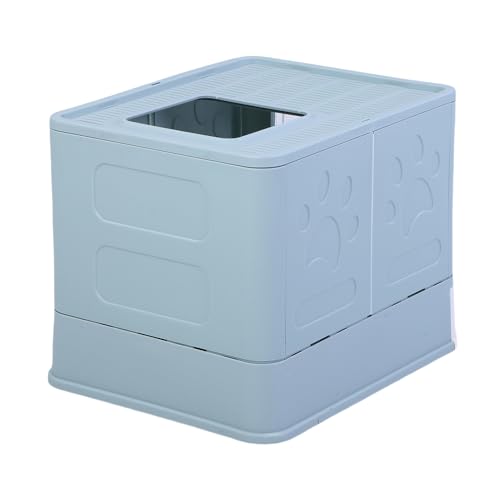 Caja sanitaria para gatos plegable acero inoxidable azul miniatura 3