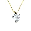 18k SOLID Gold LUXURY WOMENS DAY gift for her 8mm Diamond Necklace Pendant 1.5 carat HEART SOLITAIRE DIAMOND Heart…