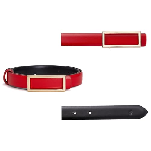 Women's Reversible Genuine Leather Belt Skinny Fashion Waist Belt4