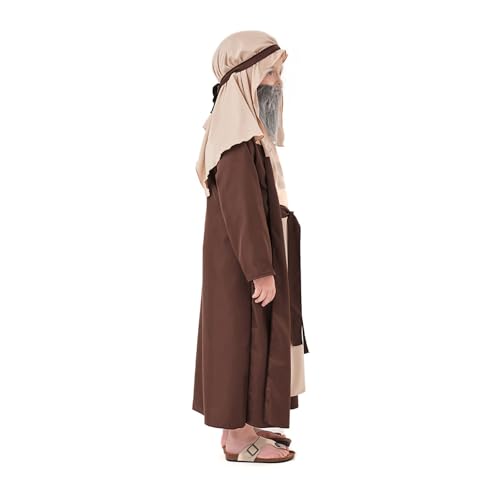 Disfraz de Jesús para niños 6-12 años color marrón miniatura 5