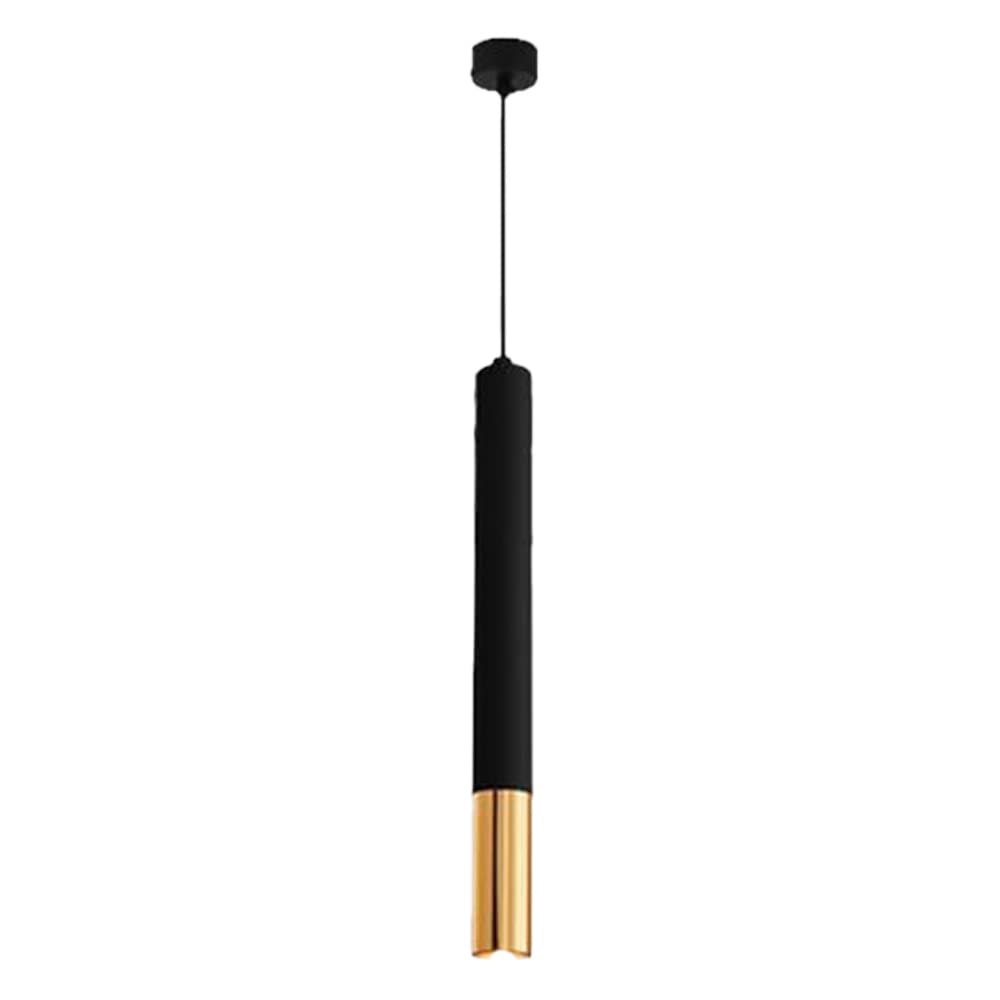 Luz de colgante LED y lámpara de barra con tubo largo de aluminio negro