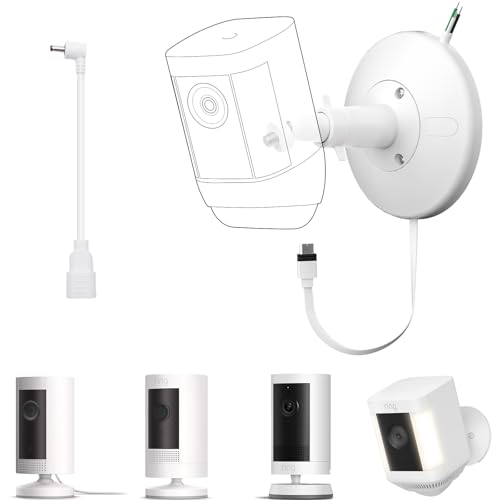 Hardwired Kit for Ring Cams (Outdoor Cam Plus Spotlight Cam Pro/Plus Stick Up Cam) IP67 Waterproof Design for Outdoor or Indoor Use White-1Pack