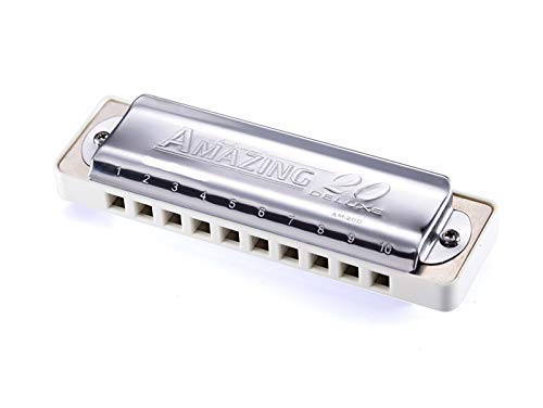 KIRANDIE 10 Trous Diatonic Blues Harmonica Incroyable 20 réglage spécial dans Un Peigne Blanc (Color : Key of F) - Les Beatles, Paul McCartney, John Lennon, RIngo Starr, George Harrison KIRANDIE 10 Trous Diatonic Blues Harmonica Incroyable 20 réglage spécial dans Un Peigne Blanc (Color : Key of F)