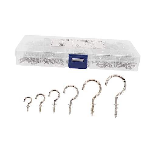 Alipis Juego De 150 Ganchos De Techo De Acero Inoxidable Con Tornillos Para Colgar Luces De Exterior Y Exteriores Niquelados