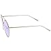 zeroUV Modern Metal Round Aviator Sunglasses With Crossbar Slim Arms And Colored Flat Lens 54mm (Silver/Purple)